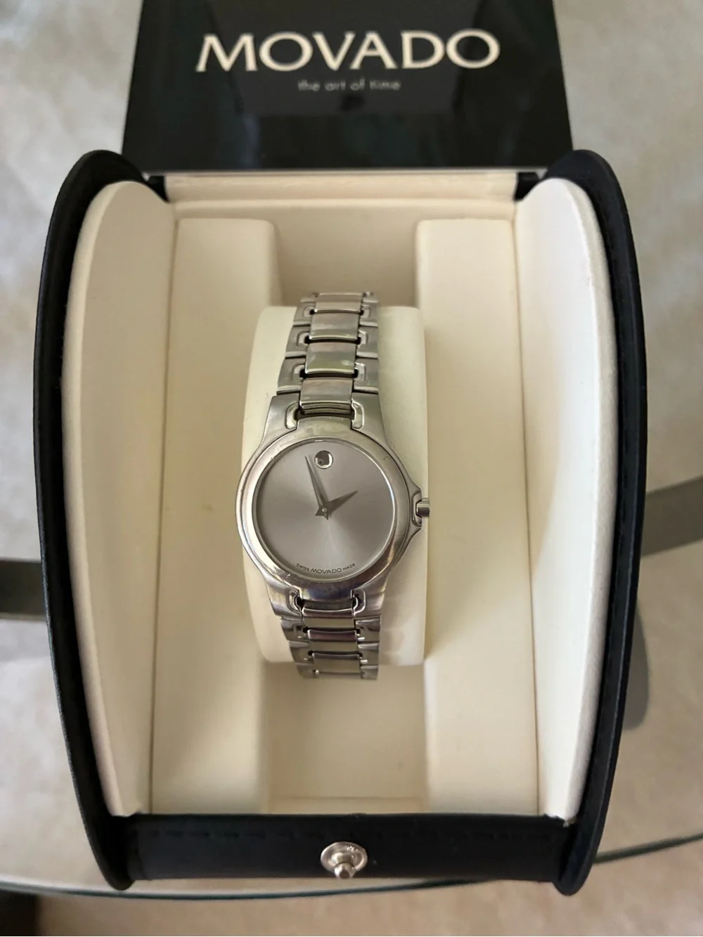 Movado Silver Stainless Steel Museum Dial Women's Watch